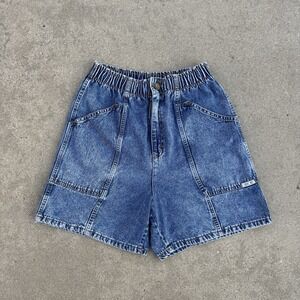 Vintage Cherokee Mom Jean Shorts High Waist Sz 10 Elastic Waist Style FH4010 USA